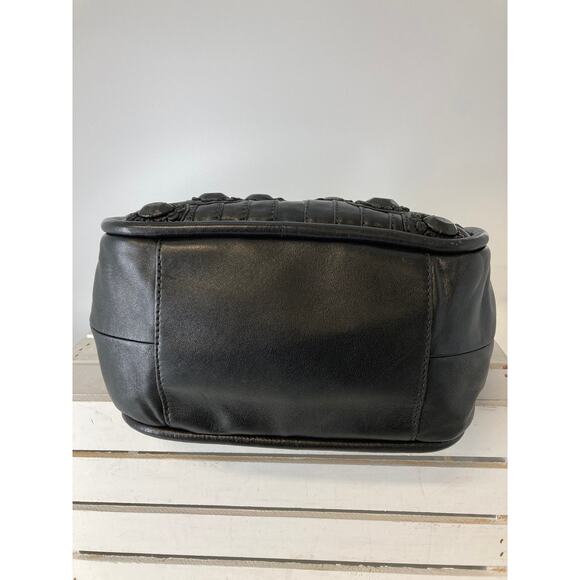 BRIGHTON LOCK HEART ISSIE BLACK LEATHER HOBO RARE FIND - Picture 8 of 16